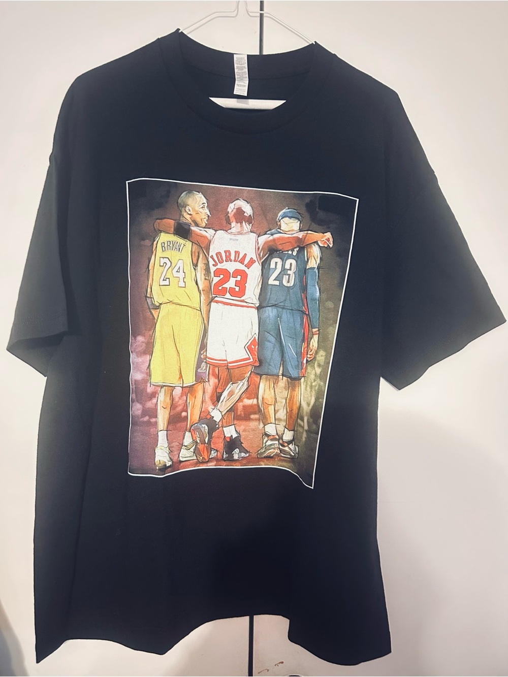 Black Graphic Basketball Tribute Tee-Kobe Bryant, Michael Jordan, & LaBron James